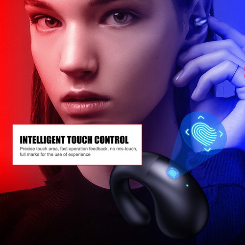 2023! Bluetooth v5.3 Wireless Earbuds Ear Clip Headphones Sport Open-Ear Headset - Picture 8 of 19