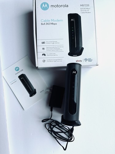 Cable módem Motorola 8x4 MB7220, 343 Mbps DOCSIS 3.0 se enciende sin prueba de cable - Imagen 1 de 11