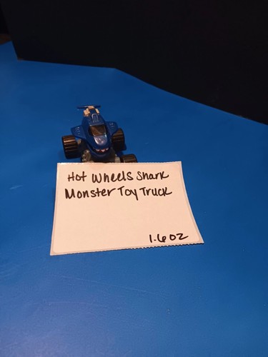 VTG 1993 Mattel Hot Wheels Blue Monster Jam Shark Truck Car McDonald's Toy - Picture 6 of 6