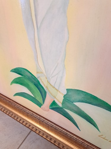 Quadro Colori Acrilici Su Tela Omaggio A Lladrò Scultore Francese con Cornice🖼 - Foto 6 di 9