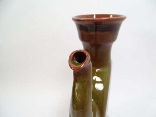 Grande brocca anello ceramica studio polacco vintage smalto verde 13,25” Cepelia - Foto 7 di 10