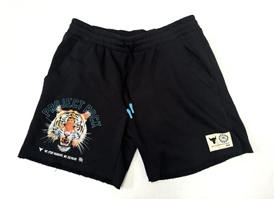 Men's Under Armour Project Rock Rival Fleece Shorts Tiger Black