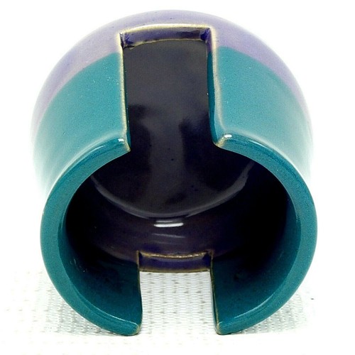 Studio Pottery Napkin Sponge Holder Teal Lavender Ceramic Kitchen Letter Storage - Picture 9 of 10