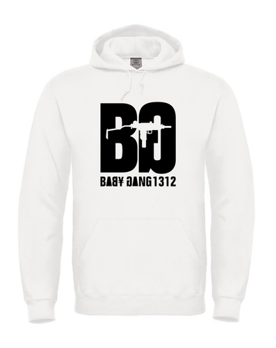 BABY GANG Hoodie Trapper Herren Damen Baby Weiß Schwarz Babygang - Bild 4 von 5