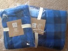  POTTERY BARN TEEN FLEECE BUFFALO CHECK DUVET TWIN & SHAM BLUE NEW 