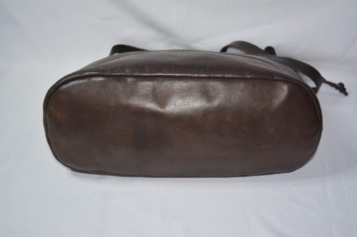 Furla Kordelzug Beuteltasche Damen Schultertasche braun weiches Leder Handtasche Geldbeutel - Bild 5 von 6