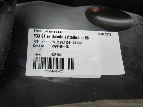 2016 BMW 428i REAR SEAT BOLSTER SADDLE BROWN F33 2014-2020 OEM - Foto 8 di 8