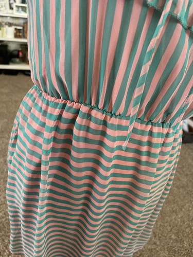 Anthropologie Maude Damen gestreiftes Kleid Gr. Small S rosa blaue Ärmel orig $ 90 - Bild 7 von 13