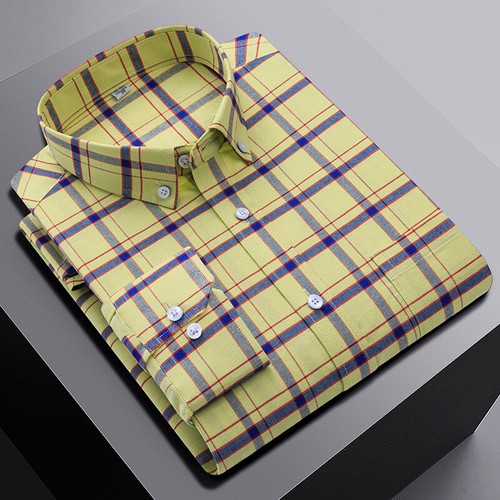 Camisas Oxford de vestir para hombre formales de negocios mangas largas de algodón informales Camisas Prendas para el torso - Imagen 7 de 15