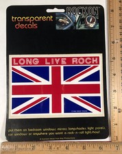 Vintage 1984 The Who Long Live Rock On Transparent Decal Sticker British Flag