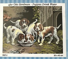 Orchidea Gobelin canvas for halfstitch without yarn after Otto Eerelman - Pup...