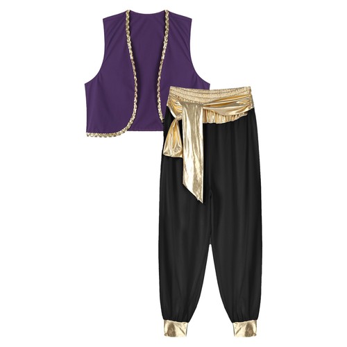 Mens Crop Top And Trousers Set Role Play Dance Outfit Stage Open Front V Suit - Picture 24 of 30