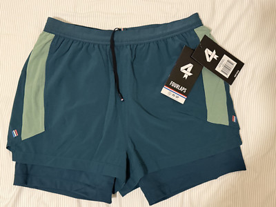 Men's Fourlaps Command Shorts (Small, Deep Teal/Dark Ivy)