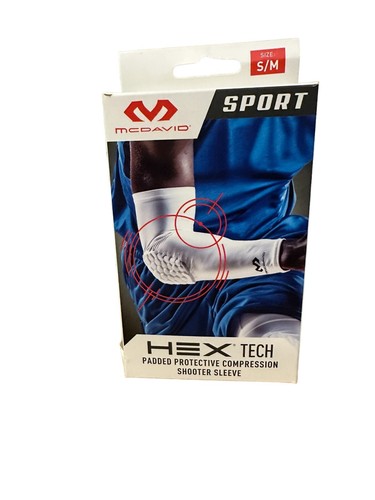 MCDAVID HEX TECH PADDED COMPRESSION PROTECTION SHOOTER ARM SLEEVE S/M BLACK NEW - Picture 1 of 6