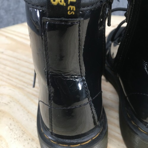 Dr Martens Combat Boots Youth 13 Softy T Black Leather Lace Up Side Zip 1460 - Picture 12 of 16