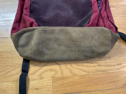 Vintage Jansport USA Rucksack weinrot Wildleder Lederboden Buchtasche Tagesrucksack gebraucht, in einwandfreiem Zustand - Bild 6 von 12