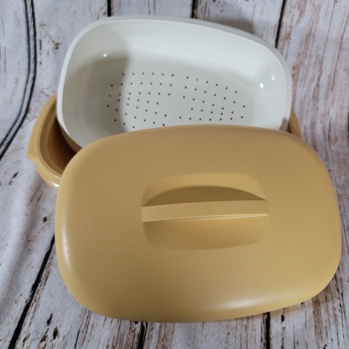 Tupperware Mikrowellendampfer 3 Stück 1273/1274/1275 Ernte Gold Vintage