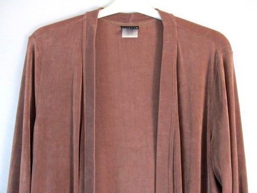 Citiknits Womens Jacket Brown Sz Medium Open Front Stretch Long Sleeve AA293 - Picture 2 of 5