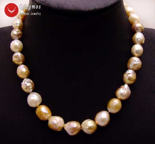 10-13mm Multicolor Round Natural Edison Pearl Choker Necklace for Women 17"-6185 - Picture 1 of 7