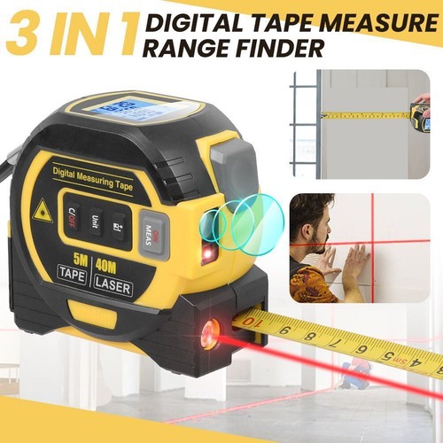 40M LCD Laser Tape Measure Rangefinder Ruler Laser Distance Meter Measuring Tool - Picture 3 of 16