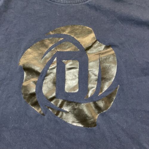 Adidas Derrick Rose DROSE Logo Blue Short Basketball Sleeve T Shirt Mens 3XL - Picture 2 of 5