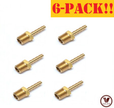 6-PACK! NEW!! 3/16"X1/4" Brass MALE NPT Barb Hose Straight Fitting 125-3B