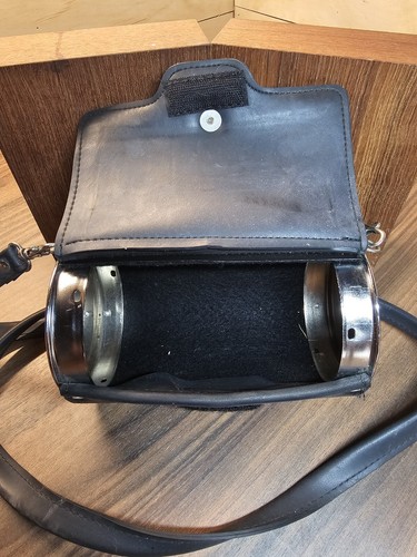 Borsa vintage Harley Davidson borsa rotonda oblunga pelle cromata tracolla - Foto 5 di 6