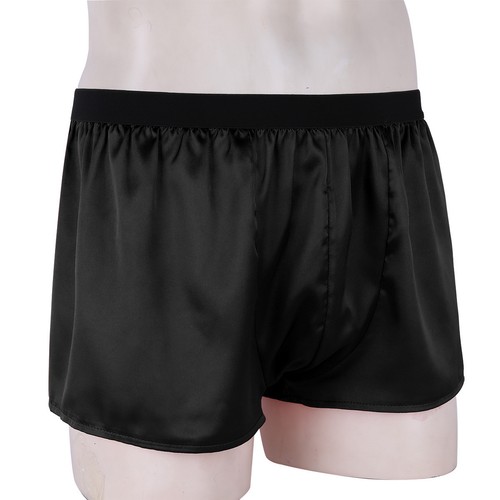 Men's Shiny Silk Satin Boxer Shorts Casual Loose Underwear Soft Lounge Trunks - Bild 30 von 70