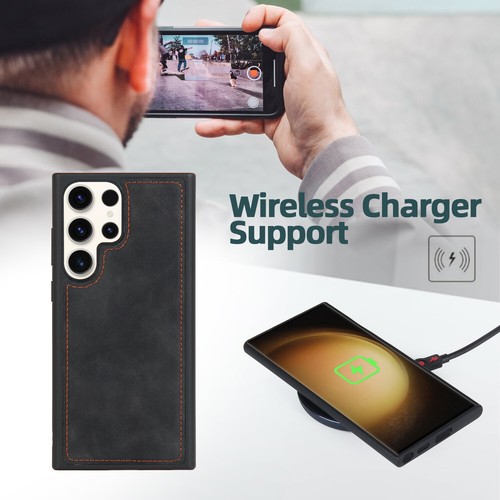 Funda tipo billetera de cuero con cremallera desmontable magnética para Samsung Galaxy S24 Ultra S23 - Imagen 6 de 12