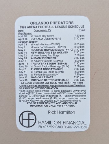 POCKET SCHEDULES - ARENA & INDOOR FOOTBALL AFL AF2 IFL + CHOOSE YEAR & TEAM 🏈 - Picture 86 of 308