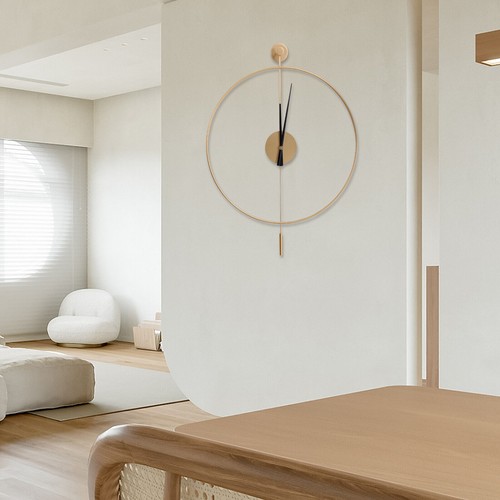 Moderno Reloj de Pared Redondo Dorado Movimiento Cuarzo Silencioso Diseño Hueco Salón - Imagen 14 de 15