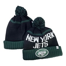 New York Jets Pom Cuffed Beanie Hat Cap