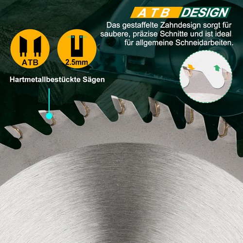 3 Stück Sägeblatt 210 x 30 mm Holz Kreissägeblatt-Set 24 48 60 Zähne Wechselzahn - Bild 4 von 10