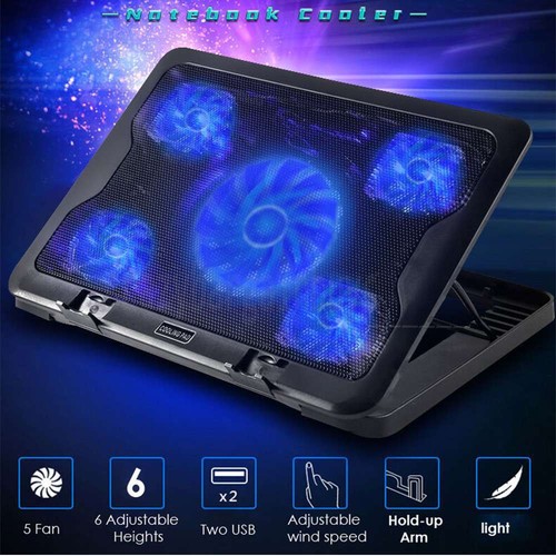Laptop Cooling Pad RGB Gaming Notebook Cooler for Desk and Lap Use, Laptop Fan - Picture 12 of 12