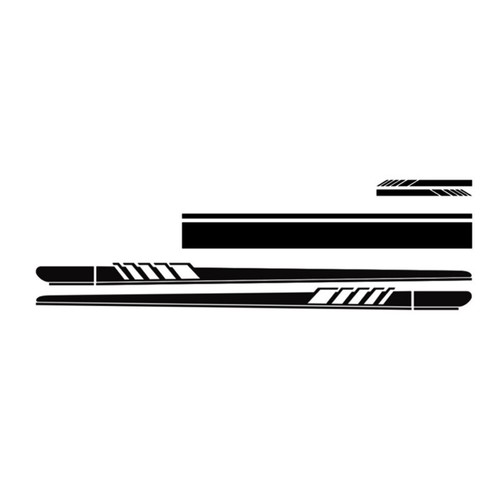 5pcs Set Plaid Racing Sport Side Fender Skirt Stripe Vinyl Decal Sticker Sedan P - Picture 3 of 5