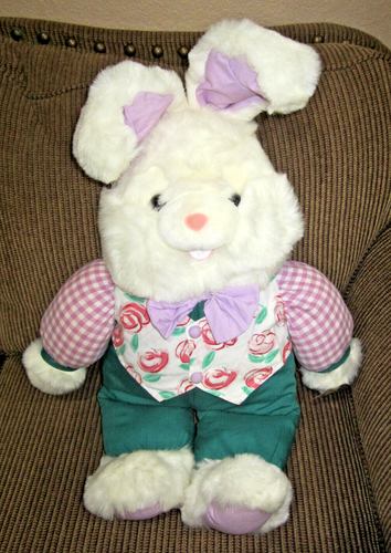 Vintage Large Fordlet International Fluffy White Easter Bunny Rabbit 28" Long - Picture 1 of 16