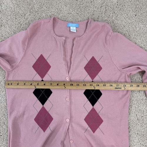 Jennifer Moore Girls 2 Piece Sweater size M Pink Button In Front Knit Stretch - Picture 13 of 17