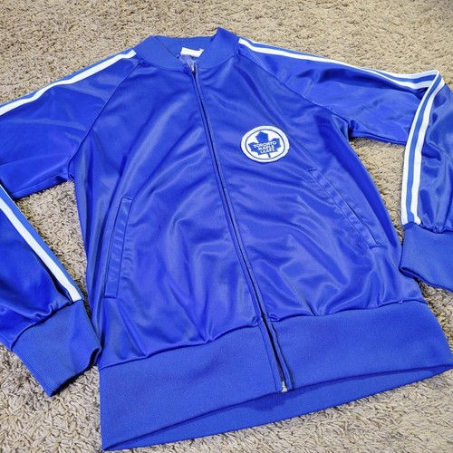 Vintage Cheetah Toronto Maple Leafs Track Suit Jacket Sz S Canada Hockey NHL VTG - Picture 2 of 10