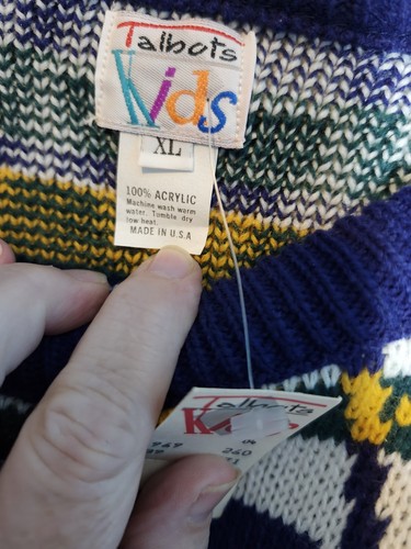 Talbots Kids Sweater Multicolor Vintage With Tag Unisex XL Christmas Holiday - Picture 4 of 5