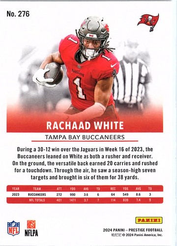 2024 Panini Prestige Football - Xtra Points Diamond #276 Rashaad White - Foto 2 di 2