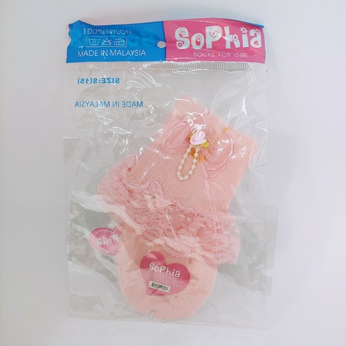 Sophia Ruffled White Dressy Socks Girls Size S (15) - Malaysia 100% Nylon - Picture 2 of 5