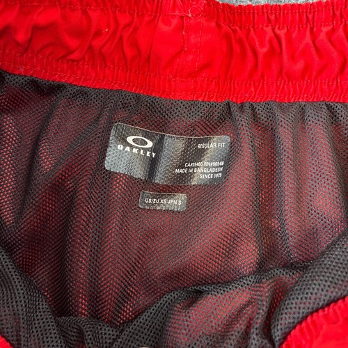 Oakley Swim Shorts Mens Trunks Holiday Summer Board Surf Beach Mesh RED XS - Picture 5 of 7