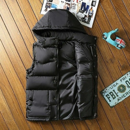 Herren Steppweste mit Kapuze Westen Wattiert Puffer Ärmellos Jacken Freizeitmantel - Bild 7 von 12