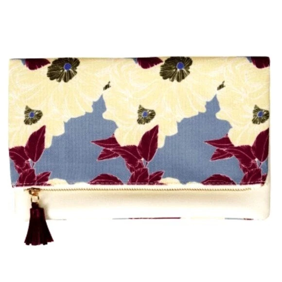 Rachel Pally Reversible Clutch Bag Bloom Floral Yellow Mauve