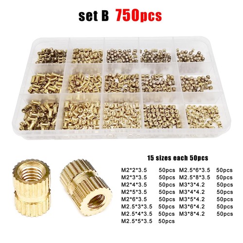 1 Box M2M3M4 Messing Kupfer Spritzguss Einsatz Mutter eingebettet Nutsert Kit Set - Bild 8 von 9