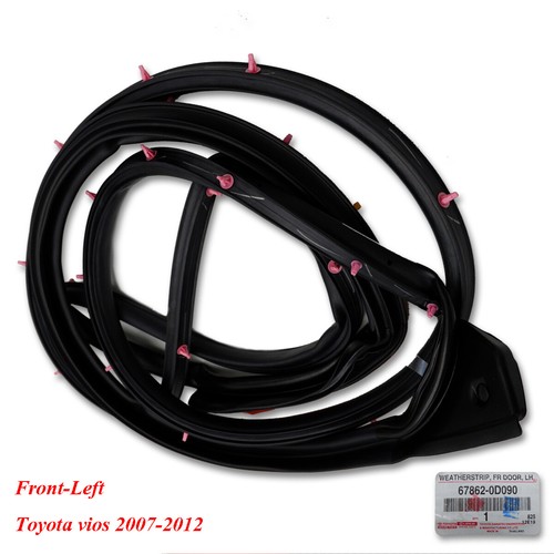 Front Lh Door Rubber Weatherstrip Seal Fits Toyota Vios Belta 2007 2012 - Picture 3 of 7