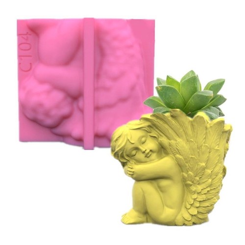 Little Cat Concrete Silicone Pot Mold Succulent Flowerpot Clay Cement Plaster - Picture 17 of 30