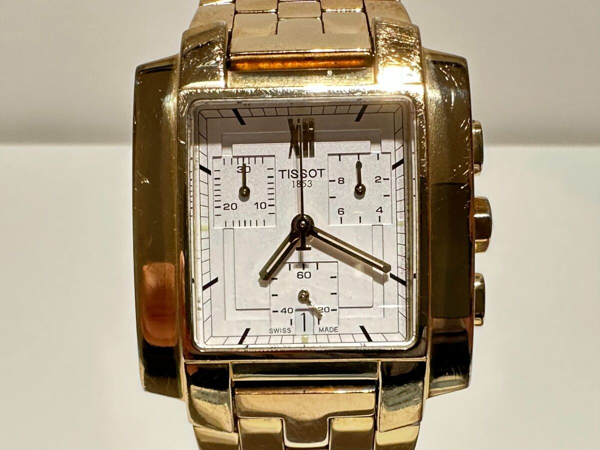 VINTAGE LUXURY SQUARE GOLD PLATED SWISS MEN'S CHRONOGRAPH VINTAGE LUXURY SQUARE GOLD PLATED SWISS MEN'S CHRONOGRAPH
