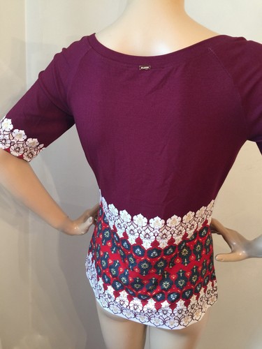 NEW ST JOHN KNIT SIZE L WOMENS CASUAL TOP COLOR IS PAPRIKA MULTI RAYON SPANDEX - Picture 4 of 7