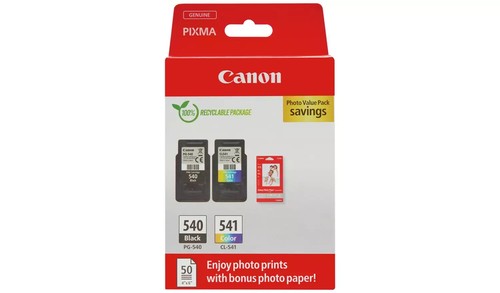 Canon PG-540 & CL-541 Ink Cartridges Black & Colour Pack of 2 For PIXMA - OPEN - Afbeelding 3 van 3